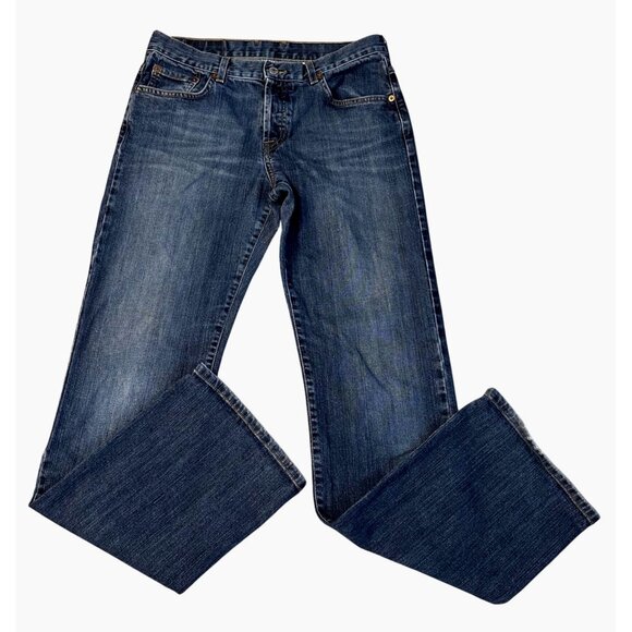 Lucky Brand Women's Sz 8/29 Dungaress Dark Wash Denim M.Rise Flare Western Rodeo - Picture 11 of 12